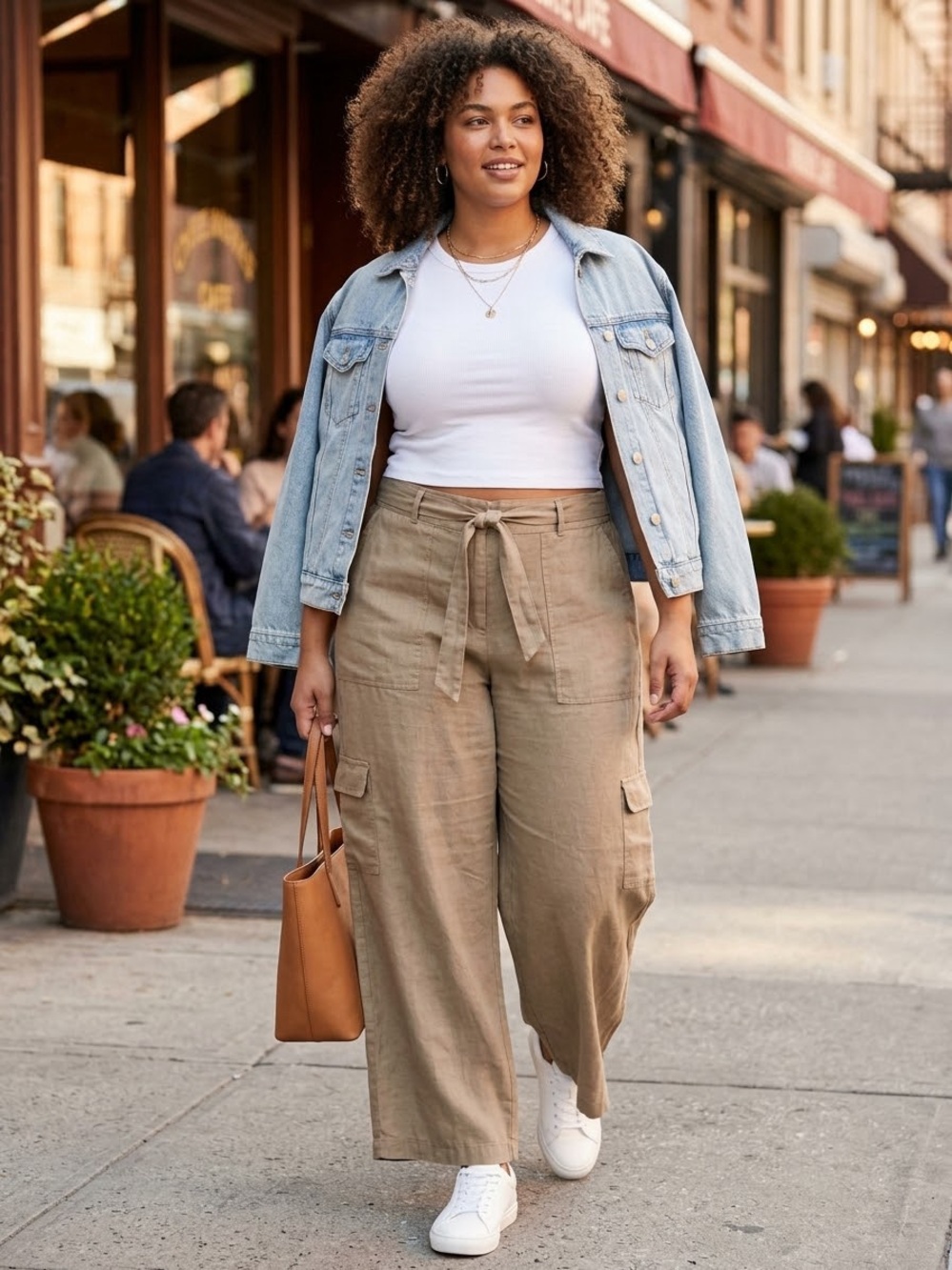 J. Jill Linen Blend Cargo Wide Leg Pants, size 18/37 waist